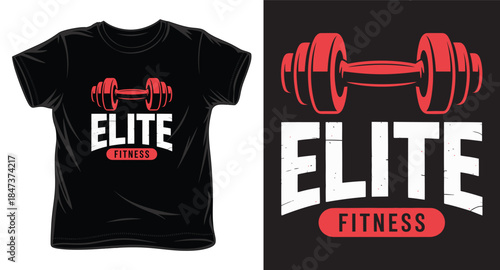 elite fitness  graphic victor art t shirt design print template