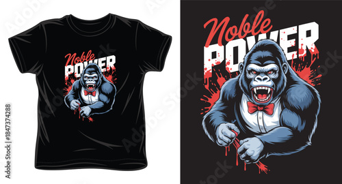 noble power  graphic victor art t shirt design print template