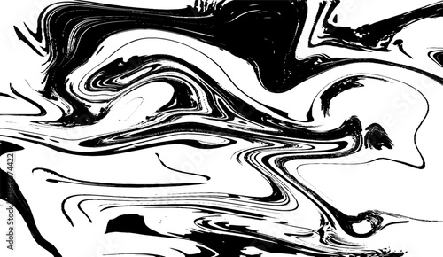 Abstract marble distorted monochrome background. Vector ink liquid creative psychedelic pattern.