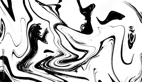 Abstract marble distorted monochrome background. Vector ink liquid creative psychedelic pattern.