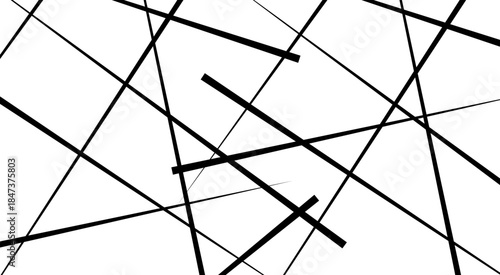 Abstract lines in black and white tone of many squares and rectangle, shapes on white background. Metal grid isolated on the white background.