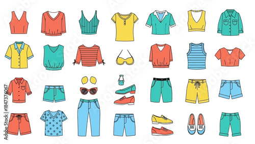 Vibrant summer clothing and accessories collection