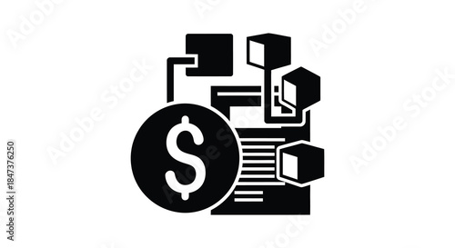 A striking visual representation of finance currency and economic growth in a bold silhouette