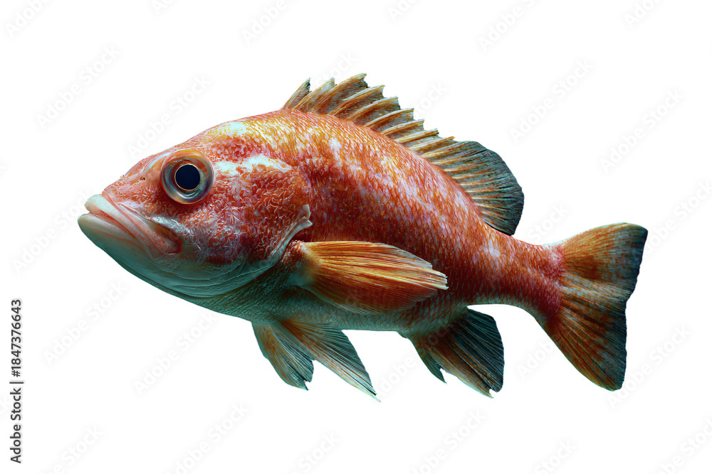 Fototapeta premium Red Fish on Black Background