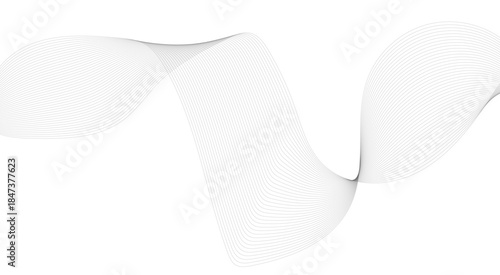 Abstract wave element for design. Digital frequency track equalizer. Vector illustration. Wave with lines created using blend tool. 