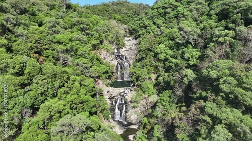 Waterfalls tropical nature drone aerial Australia flowing remote