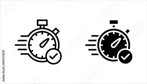 quick time icon set. instan response vector symbol. fast real time service sign. vector illustration on white background