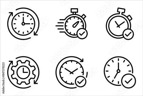 quick time icon set. instan response vector symbol. fast real time service sign. vector illustration on white background