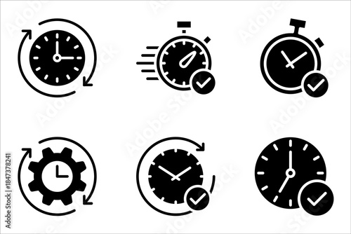 quick time icon set. instan response vector symbol. fast real time service sign. vector illustration on white background