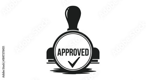 A striking black and white image of an approved stamp design in a bold silhouette