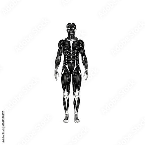 Human Musculature Anatomy Detailed Illustration