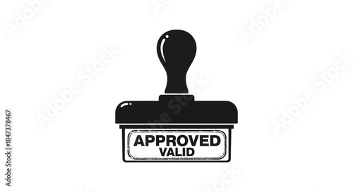 A simple black rubber stamp with the word approved displayed prominently a striking silhouette