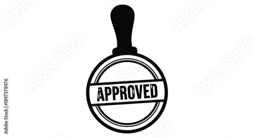A striking black silhouette of an approved stamp design against a white background silhouette