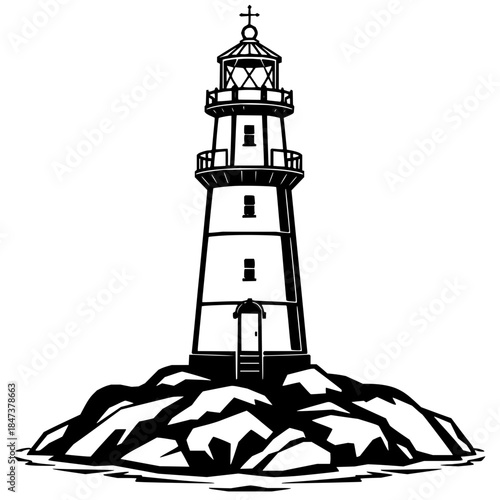 lighthouse silhouette vector