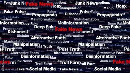 FAKE NEWS Seamless Endless Keywords Animation, Background, Loop
