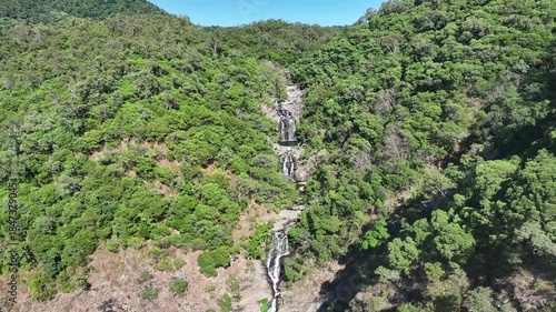 Waterfalls tropical nature drone aerial Australia flowing remote