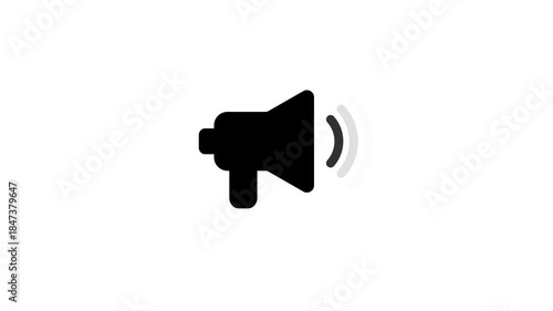 Megaphone with sound waves broadcasting an announcement or important message icon