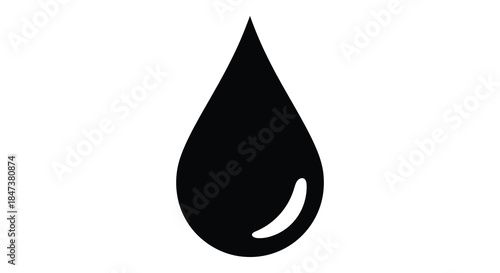 A simple black teardrop shape against a white background a striking visual silhouette