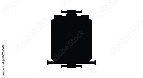 a striking black silhouette of an old fashioned oil lamp showcasing a vintage design silhouette