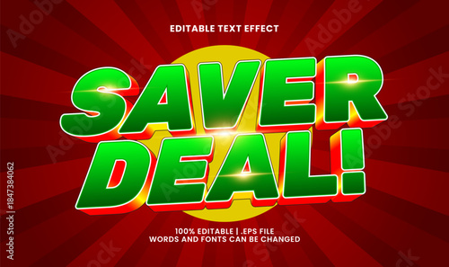 saver deal editable text effect for marketing promotion