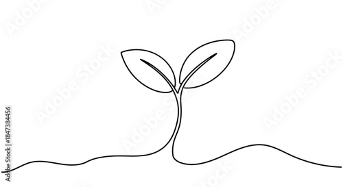 Minimalist One Line Drawing of Small House