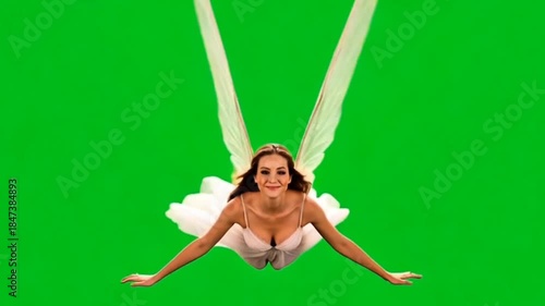 Magical Fairy Flying Motion Effect on green screen
