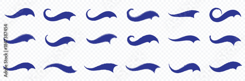 Swash swoosh flourish design elements. Curly swish tails and sporty plume swirl logo vector elements. Baseball swoosh text tails. Sports underline curly shapes set. eps 10