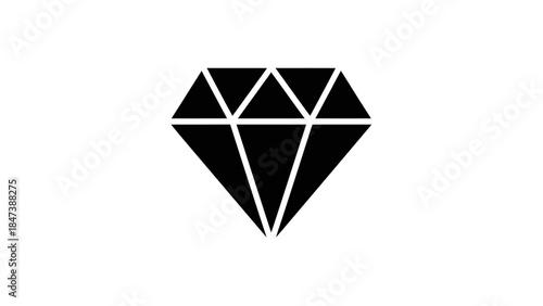 Simple Black Diamond Icon Graphic Design.
