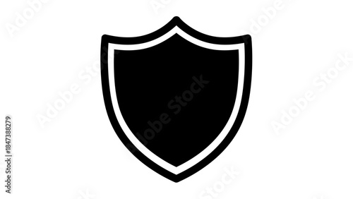 Black Shield Icon Symbol Security Protection Safety.