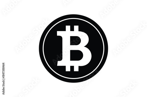 Bitcoin cryptocurrency symbol icon on a clean white background, signifying digital finance