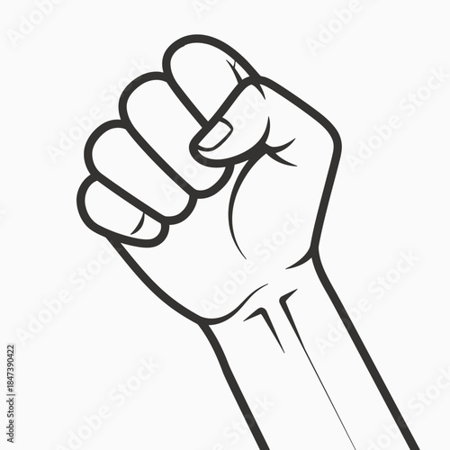 Raised Fist Hand Gesture Illustration Symbol of Power and Protest
