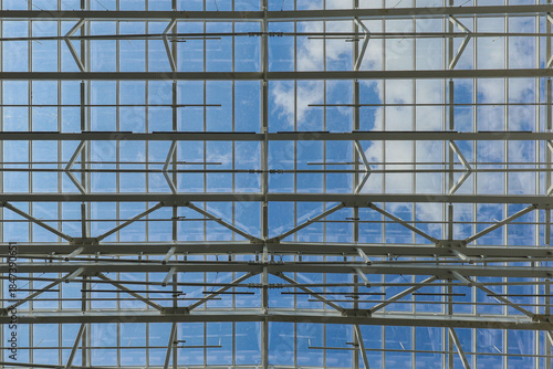 Abstract background from glass ceiling surface.