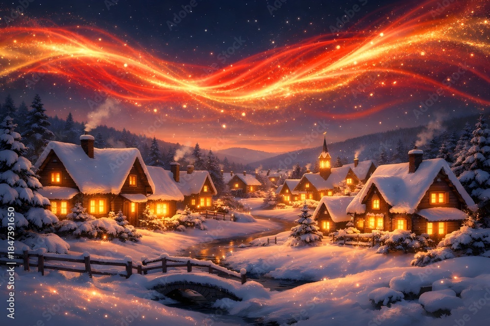 Fototapeta premium Christmas Santa Energy Winter Village