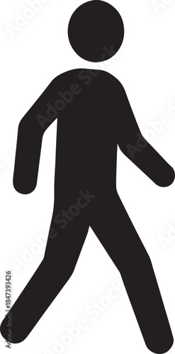 Walking Silhouette: A minimalist graphic featuring a person in motion, this simple design captures the essence of movement and the human figure.