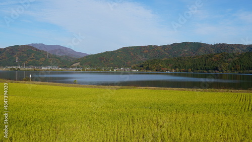 Billede på lærred Lake Yogo – The Mirror Lake of Shiga, Japan