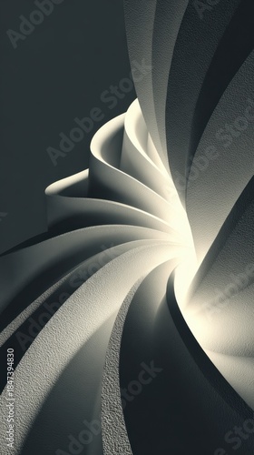 Abstract Swirling Shapes Creating Soft Light and Shadow Effects