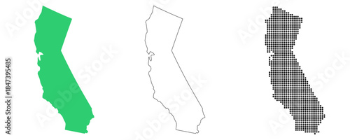 Map USA States California Outline Dots