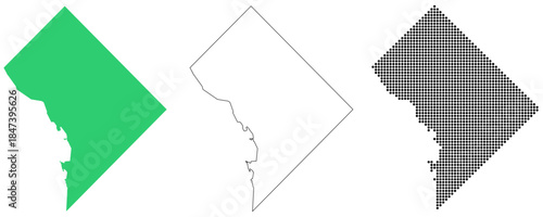 Map USA States District Columbia Outline Dots