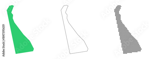 Map USA States Delaware Outline Dots