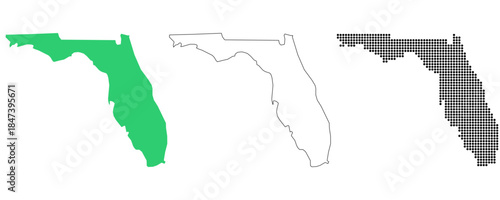 Map USA States Florida Outline Dots