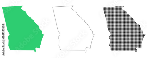 Map USA States Georgia Outline Dots