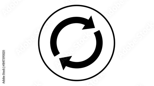 Circular arrows symbol for refresh or repeat action.