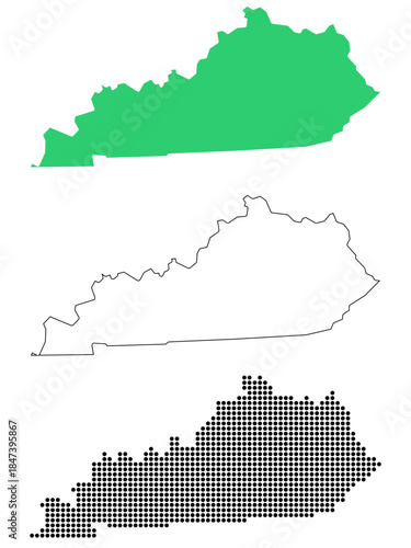 Map USA States Kentucky Outline Dots