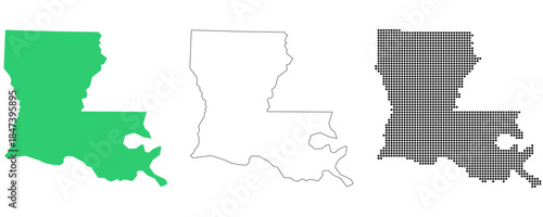 Map USA States Louisiana Outline Dots