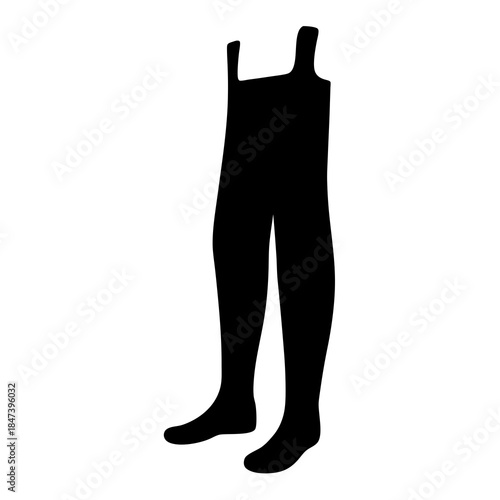 Silhouette of black stocking leggings for performance, costume or general apparel