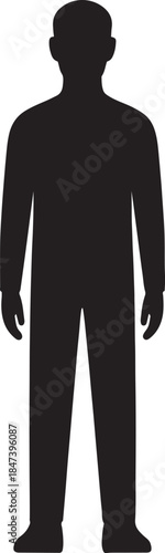 The Anonymous Silhouette: a stark silhouette of a standing human figure, isolated against a background, representing anonymity and universal presence.