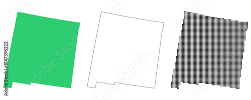 Map USA States New Mexico Outline Dots
