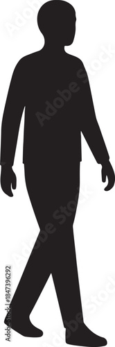 Silhouette of Solitude: A solitary figure strides forward, the simplicity of the silhouette emphasizing their purposeful journey. A timeless portrayal of human movement and design.