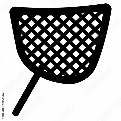 Black and white vector of a stylized fishing net illustration