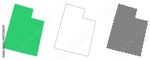 Map USA States Utah Outline Dots